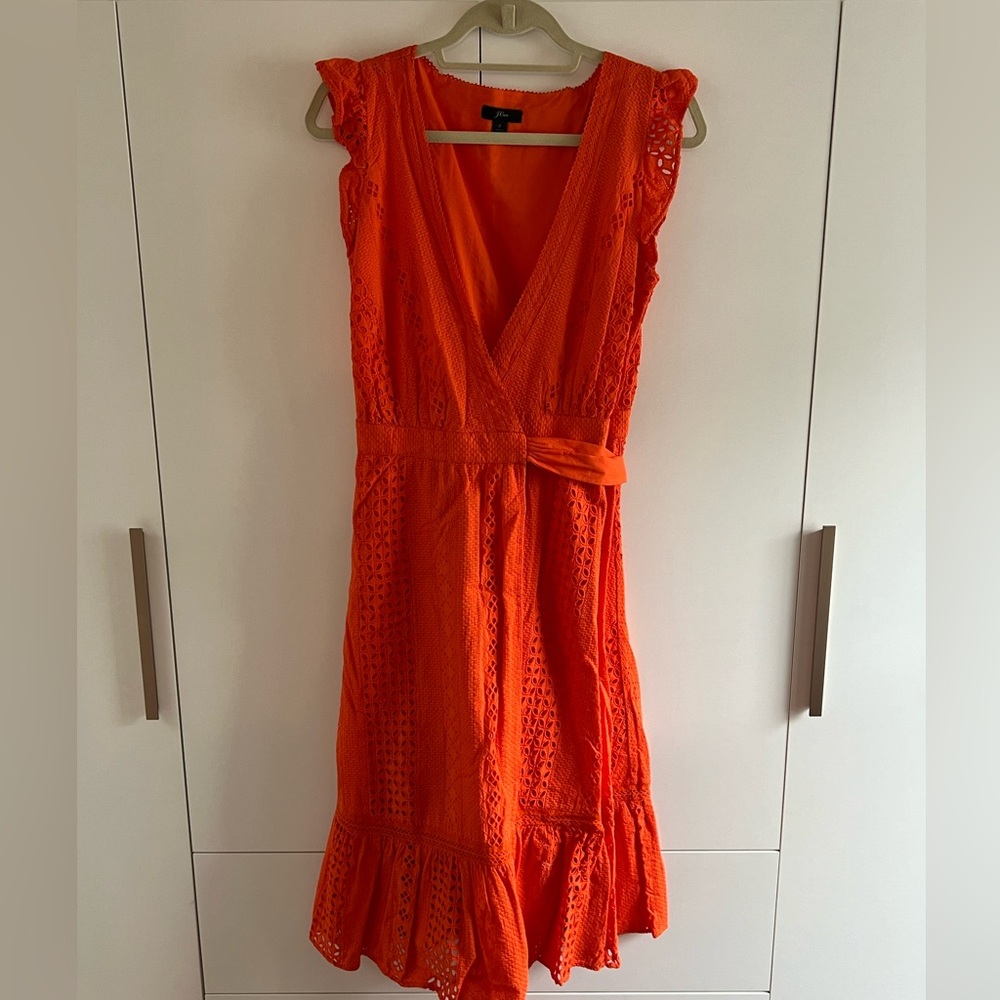 Jcrew eyelet wrap dress